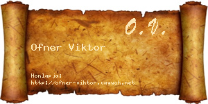 Ofner Viktor névjegykártya